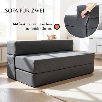 DYNMC you Schlafsofa für 2-140x200x20 cm Gästebett Klappbar - Test SEHR GUT - Klappmatratze Mittel H