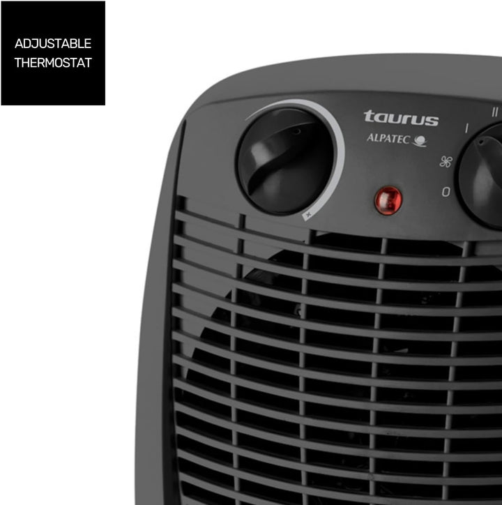 Taurus Alpatec Heizlüfter | New Gobi | 2000W | 2 Intensitäten | Regelbarer Thermostat | Sicherheits-