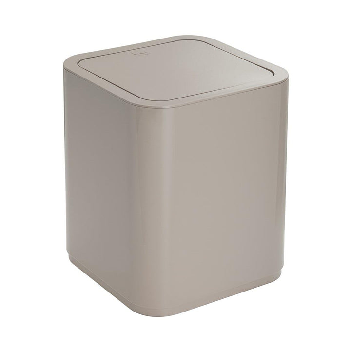 KIAMAMI VALENTINA - 8 Liter, quadratischer Abfalleimer mit Deckel in Beige | Agave Beige 8l, Beige 8