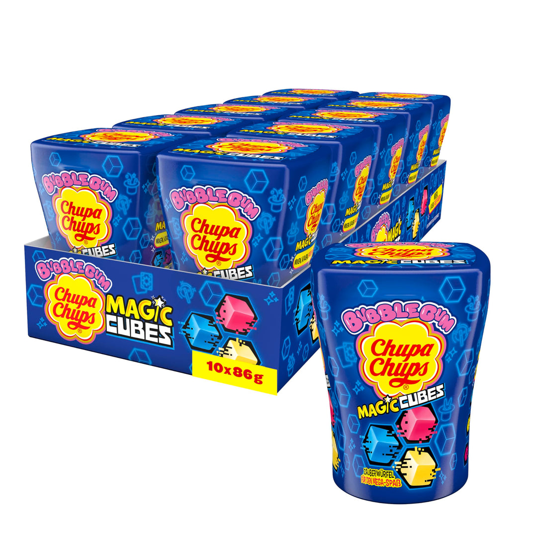 Chupa Chups Magic Cubes, Bubble Gums in Würfel-Form, ändern beim Kauen die Farbe, Vorratspackung ent