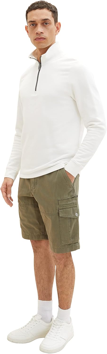 TOM TAILOR Herren Relaxed Fit Cargo Shorts 28 10415 - Dusty Olive Green, 28 10415 - Dusty Olive Gree