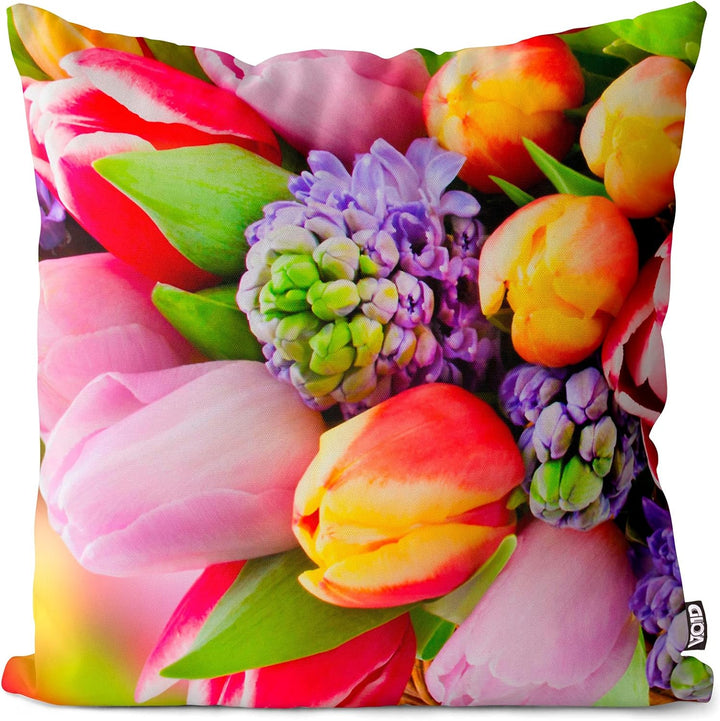 VOID Blumenstrauss Frühling Tulpen Kissenbezug Kissenhülle Sofakissen Kissen Deko Outdoor-Kissen Dek