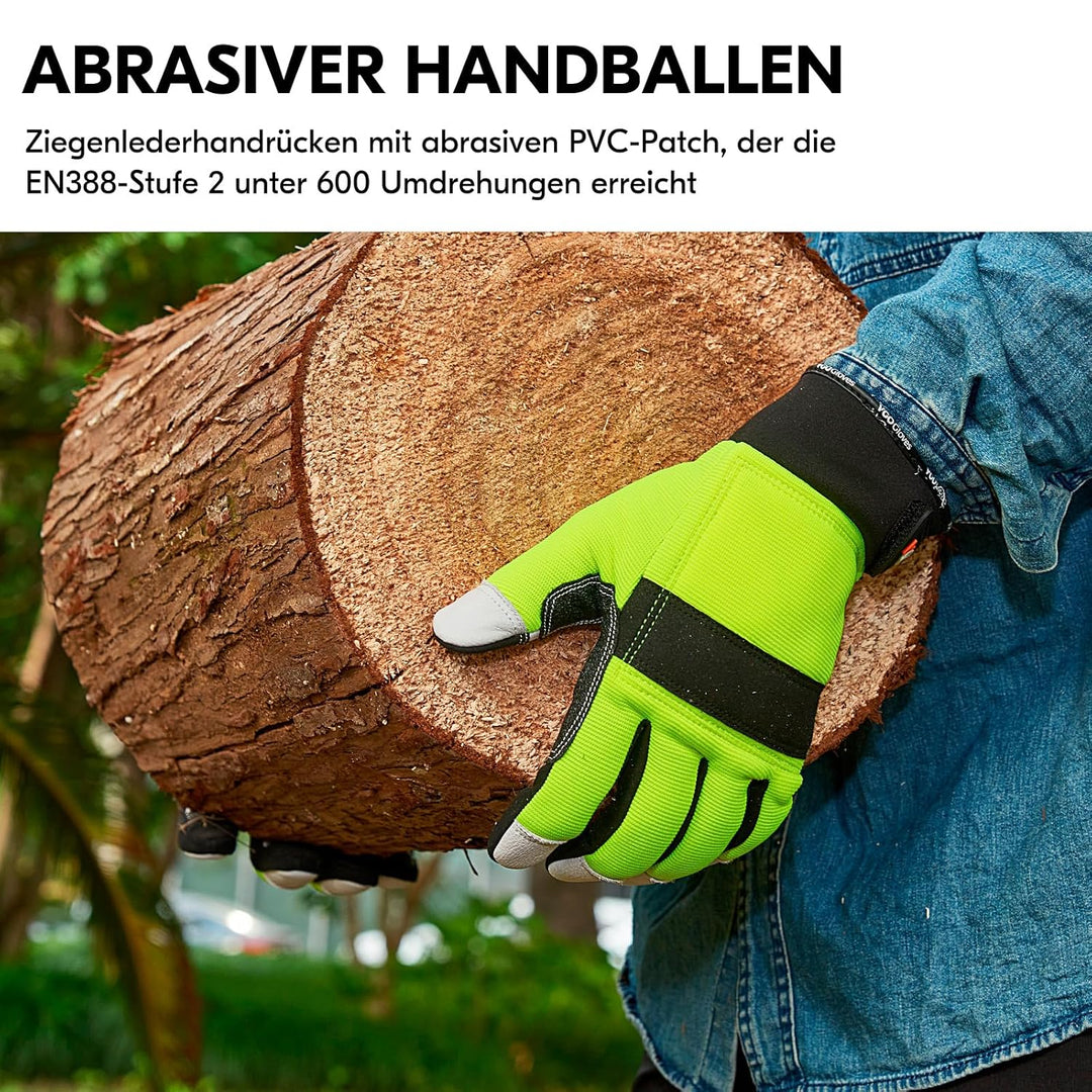 Vgo... 1 Paar EN381-7, Klass 1, 20 m/s, Kettensägeschutzhandschuhe, Schnittschutz, hohe Anti-Schneid