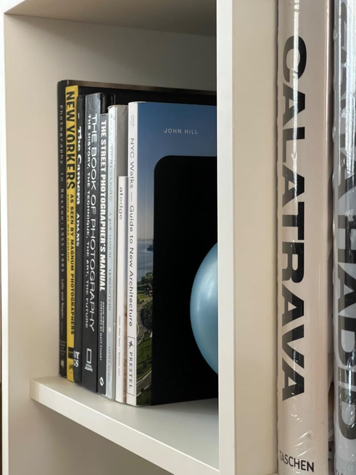 Deefongo 12 Stück Buchstütze, 20.5x13.5x9.3cm, Buchstützen aus Metall, Schwere Buchstütze für Büro S