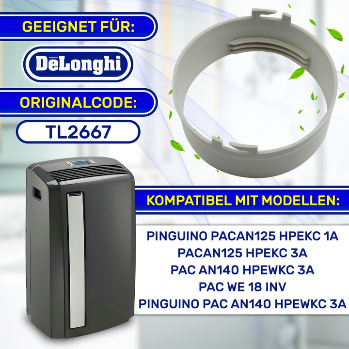 Portable Klimaanlage Schlauch Adapter Hat den Originalcode TL2667 für DeLonghi - Garantie 10 Jahre -