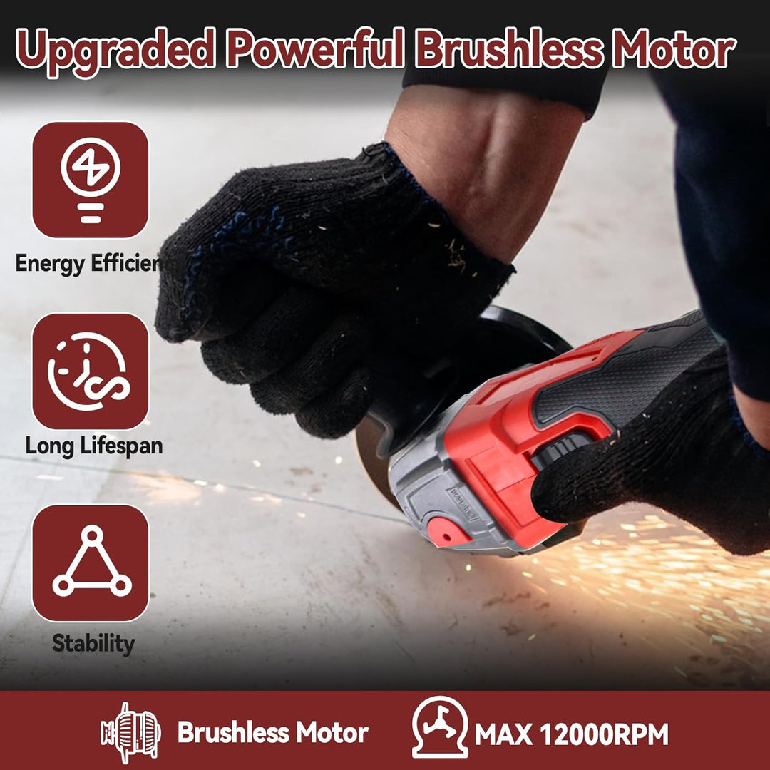 akku-Winkelschleifer für Milwaukee 18 V Akku, 125 mm, 12000 U/min, bürstenloses Schleifwerkzeug mit