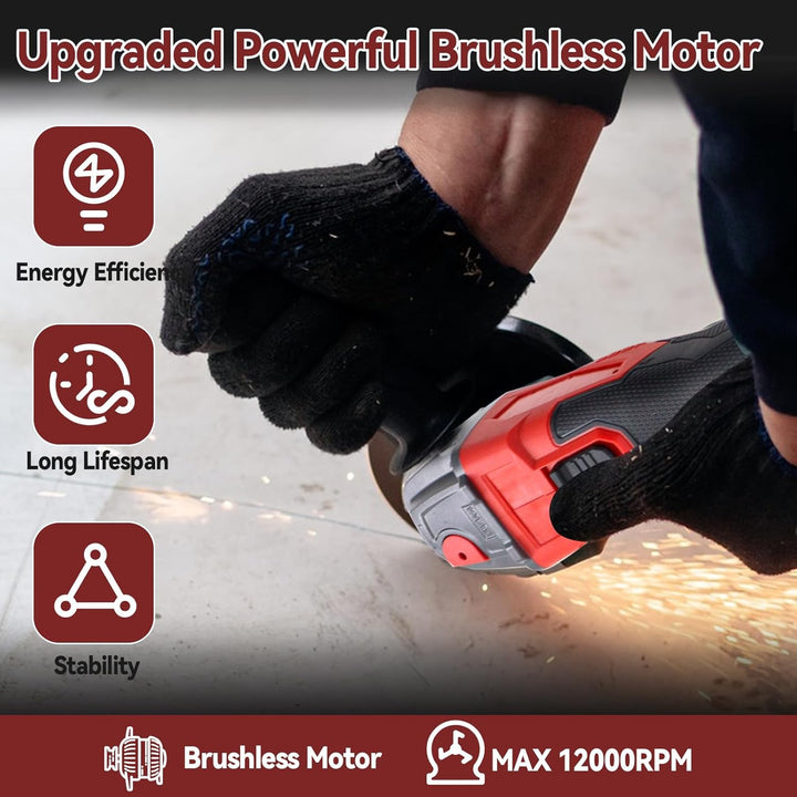 akku-Winkelschleifer für Milwaukee 18 V Akku, 125 mm, 12000 U/min, bürstenloses Schleifwerkzeug mit