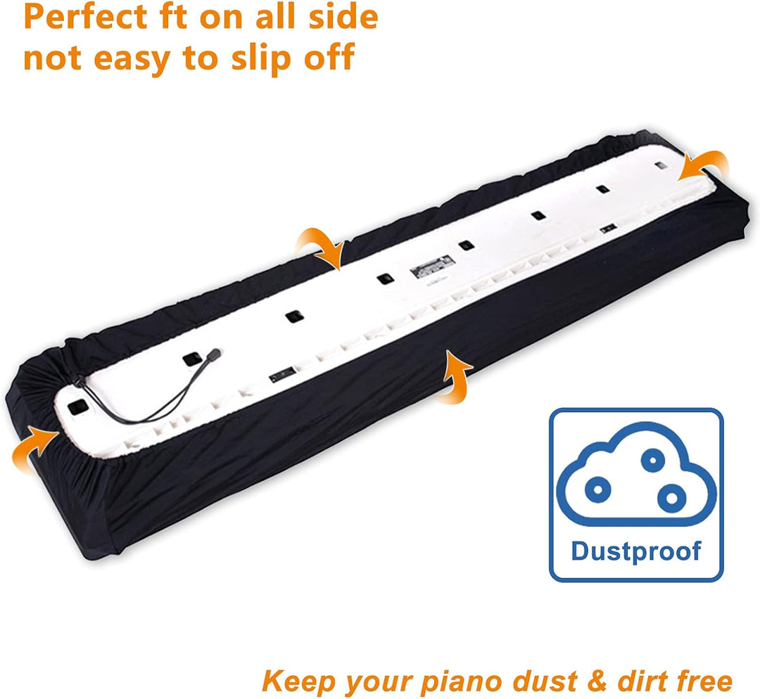 AKOZLIN Tastaturabdeckung für 88-Tasten-Keyboard, Schwar 88 Tastatur Klavierabdeckung Elektronische