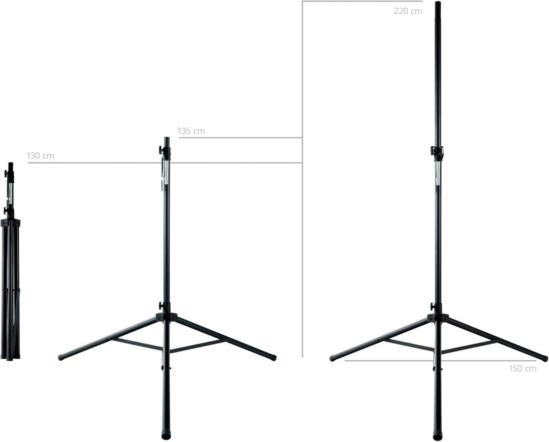 Pronomic SPS-3A Boxenstativ 2er Set - 2x Boxenständer aus Aluminium - extra grosse Standfläche - Sic