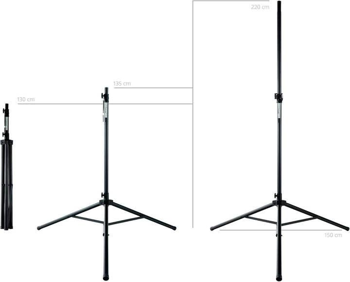 Pronomic SPS-3A Boxenstativ 2er Set - 2x Boxenständer aus Aluminium - extra grosse Standfläche - Sic