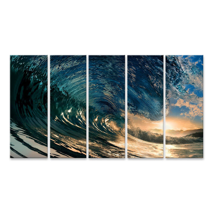 islandburner Bild auf Leinwand Sonnenuntergang Strand Ozean Welle Bilder Wandbilder Poster Leinwand