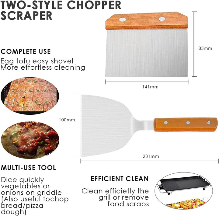 Home Safety Grillbesteck Set - 20-TLG Grillspachtel Set Werkzeugset, Profi BBQ Zubehör Grillwender a