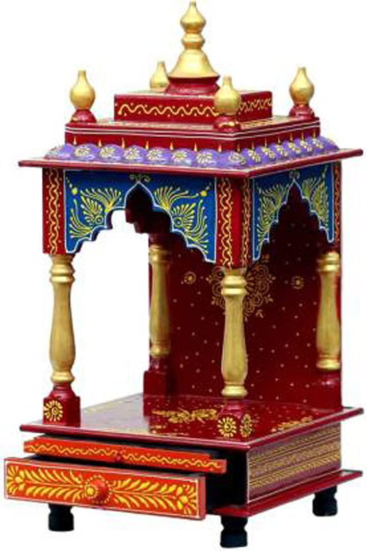 Home and Bazaar Rajasthani Ethno Handbemalt, handgefertigt, 27,9 x 27,9 x 61 cm Aussenmasse, 22,9 x