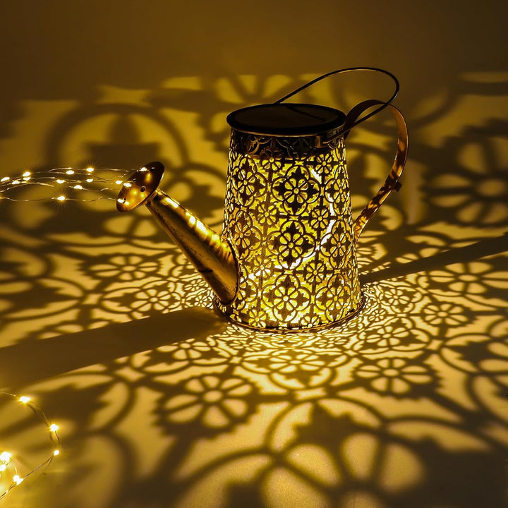 Solar Giesskanne mit Lichterkette Gartendeko, GuKKK LED Aussen Solarlampen, IP65 Wasserdicht Giesska