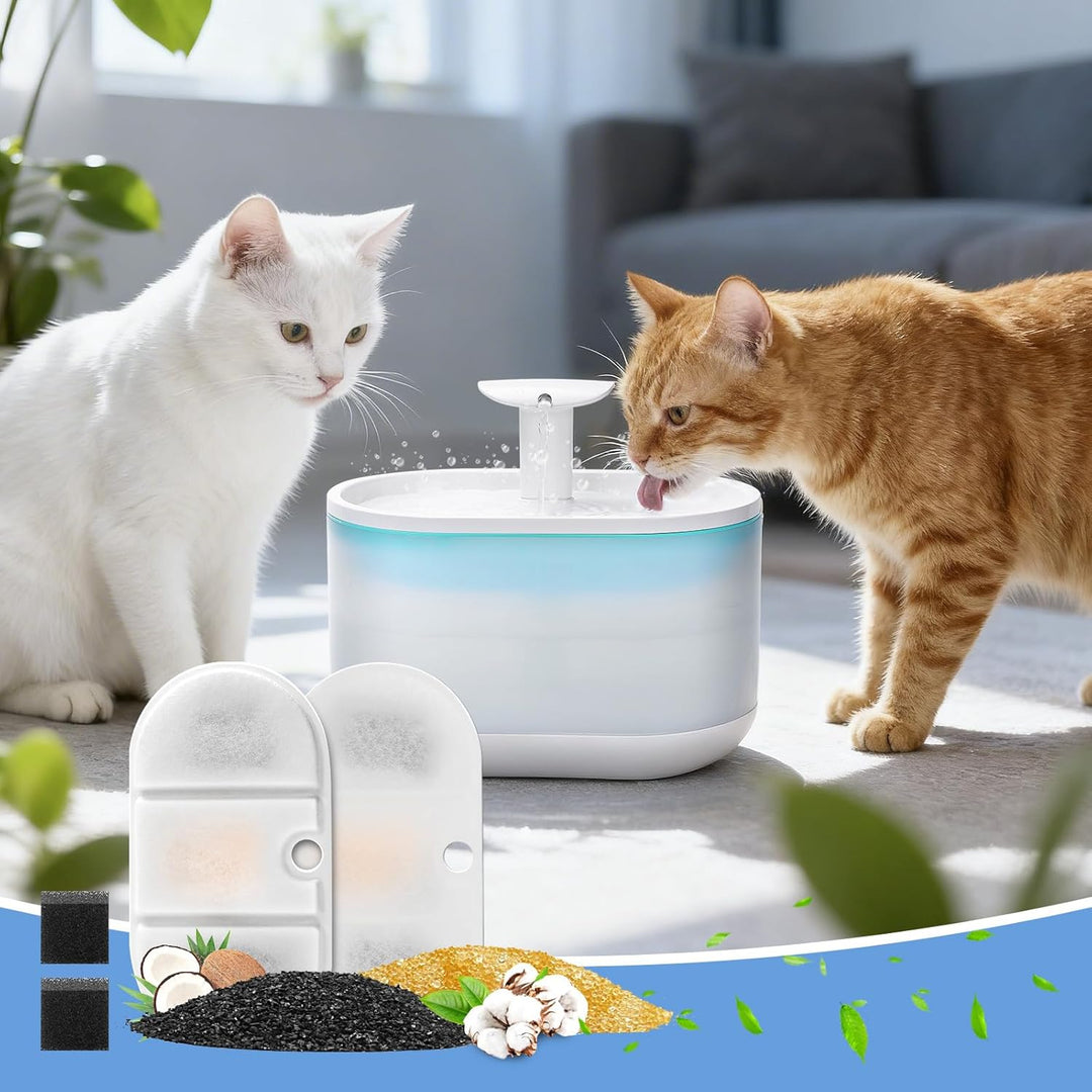 16 Pack Katzenbrunnen Filter kompatibel mit 2.1L Capsule Trinkbrunnen PLWF002, Ersatzfilter mit Vier