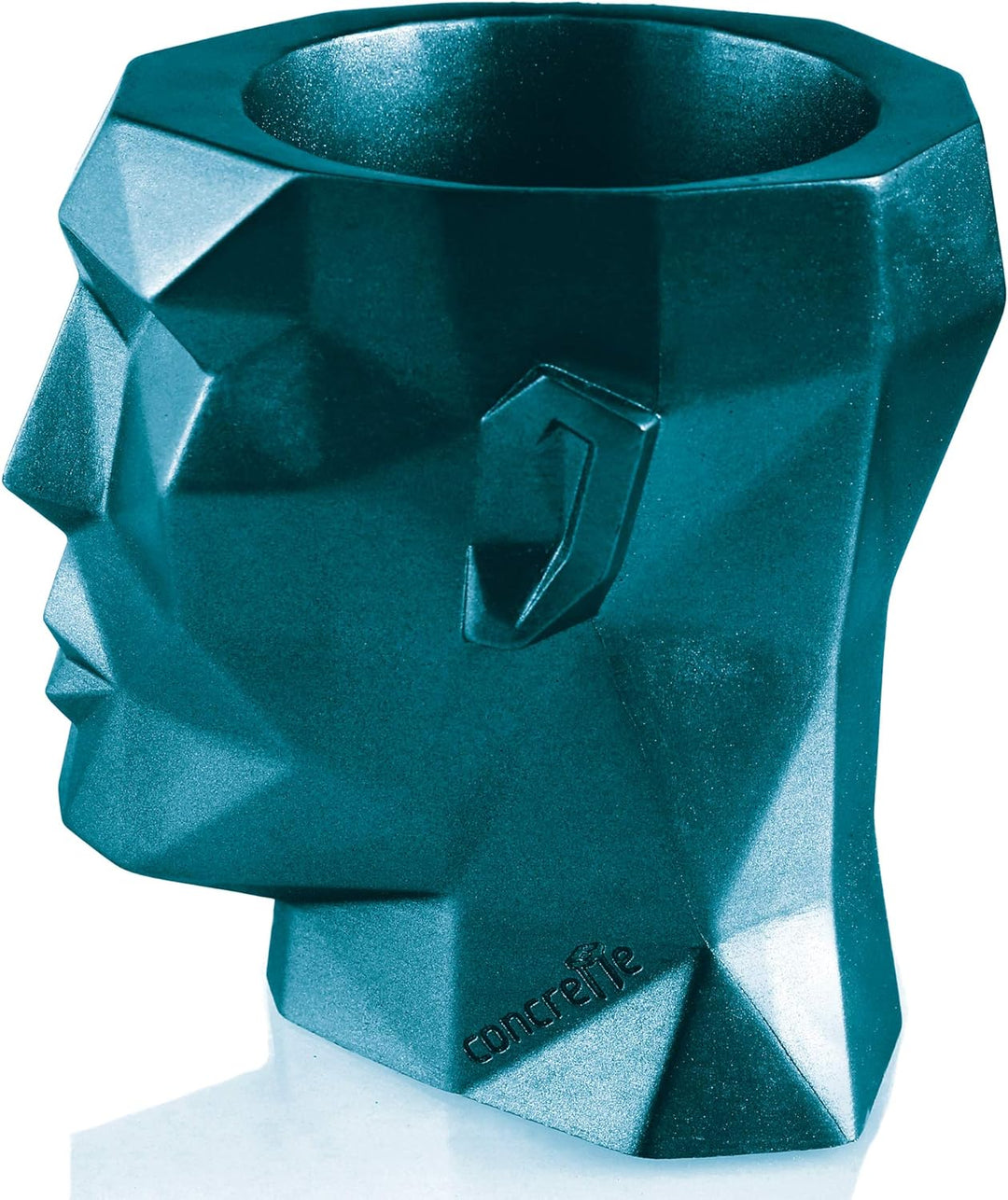 CONCRETTE Blumentopf aus Beton Apollo | Ø 14 cm | Blue Metallic | Zement-Pflanzkübel | Handgefertigt