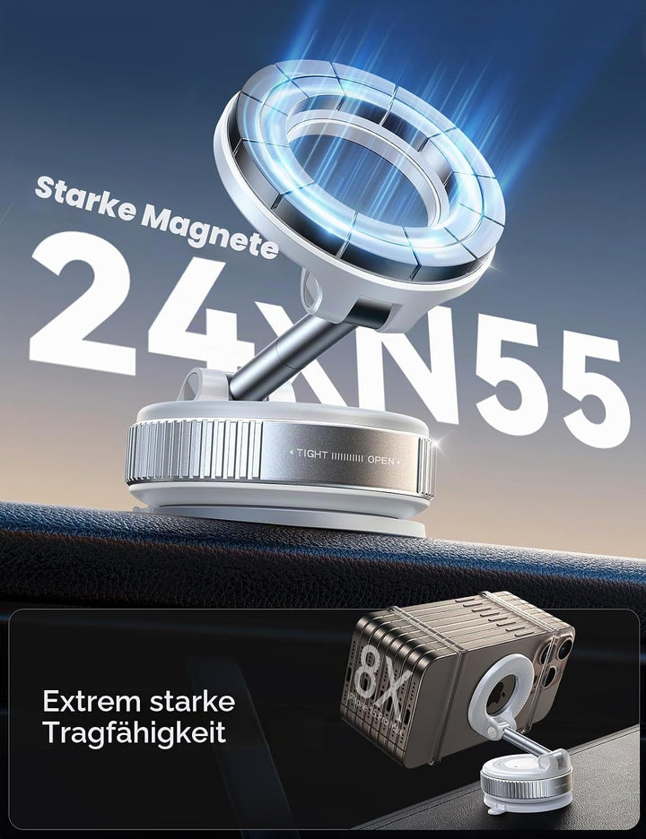 JOYROOM Vakuum Handyhalterung Auto Magsafe–2025 Magsafe Autohalterung [24 XN55 Magneten &amp; Stärkster