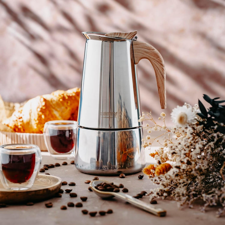CAMRY Espressokocher Induktion - Mokkakanne Induktion für Aromatisches Kaffee - Hochwertiger Moka Po