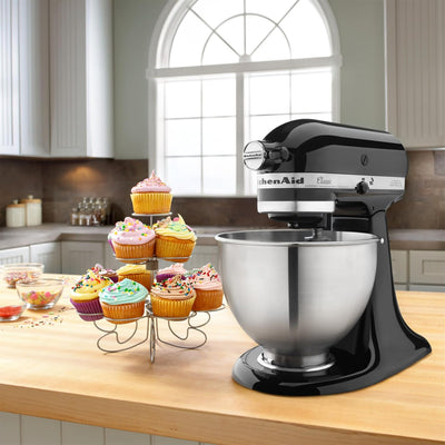 KitchenAid CLASSIC 4,3 L-Küchenmaschinen mit kippbarem Motorkopf, 4.3 L, schwarz Schwarz