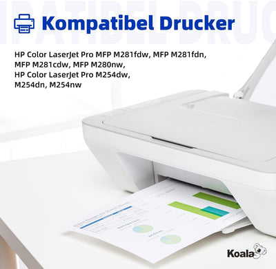 Koala Kompatibel Tonerkartusche als Ersatz HP 203X 203A CF540X CF541X CF542X CF543X CF540A für Color