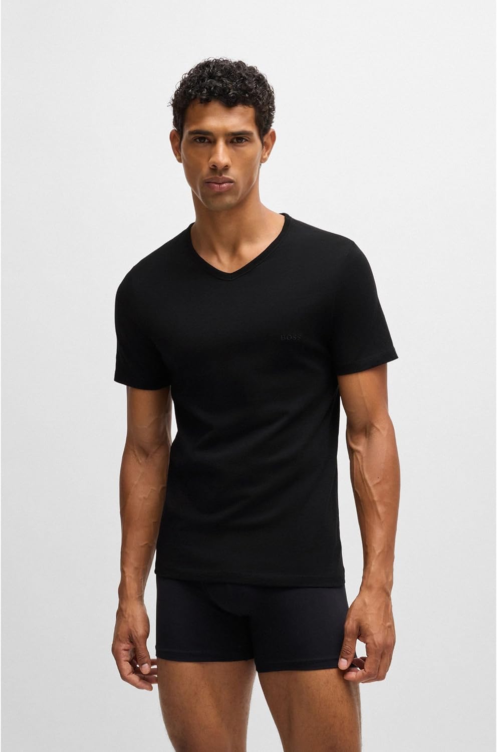 BOSS Herren TShirtVN 3P Classic Dreierpack T-Shirts mit V-Ausschnitt aus Baumwolle XS New - Black, X
