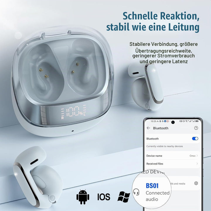Bluetooth Kopfhörer, Kopfhörer Kabellos Bluetooth 5.4 HiFi Stereo mit ENC Mikrofon, 42Std Spielzeit