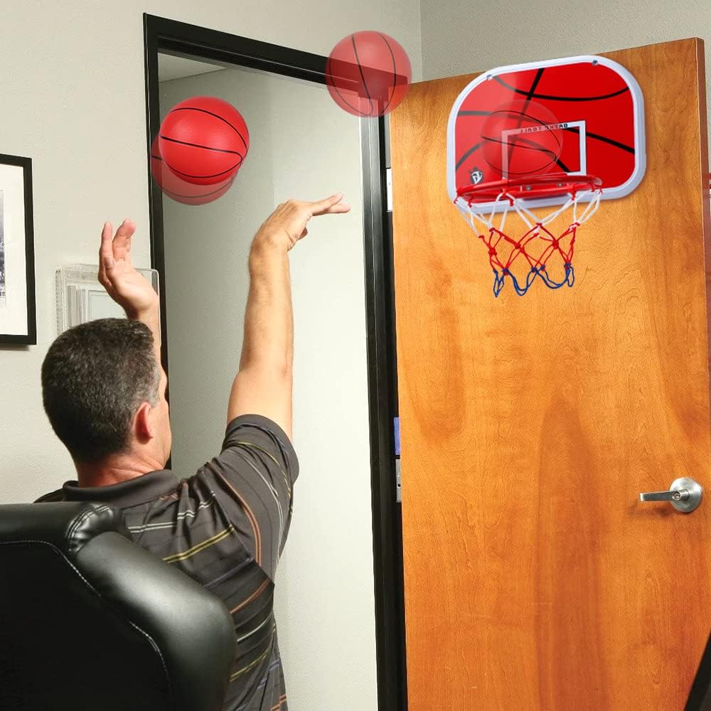 Mini Basketballkorb Basketball Reifen für Kinder Erwachsene, über Tür Basketball Reifen mit 3 Gummib