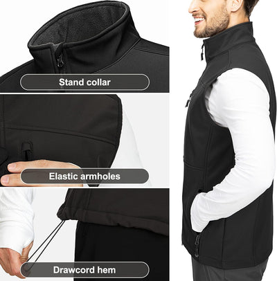 33,000ft Weste Herren Outdoor Wasserdichte Softshell Ärmellose Jacke Bodywarmer Fleece Weste Full Zi