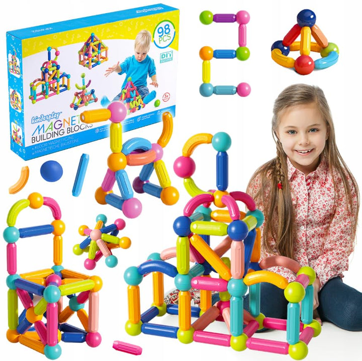 Kinderplay Grosses magnetischen Bausteinen und Stangen Spielzeugset KP4192