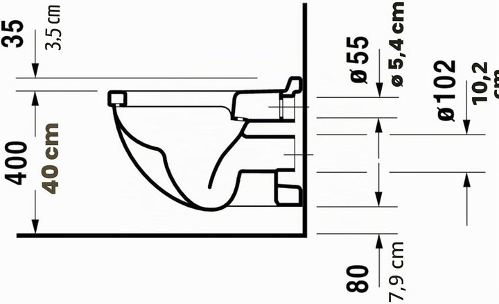 Duravit Starck 3 WC-Suspended Starck 3 230 mm weiss