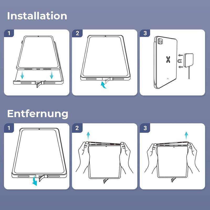 PITAKA Hülle für iPad Pro 11" 2022/2021 Magnetische Aufladbare Schutzhülle Kompatibel mit Magic Keyb