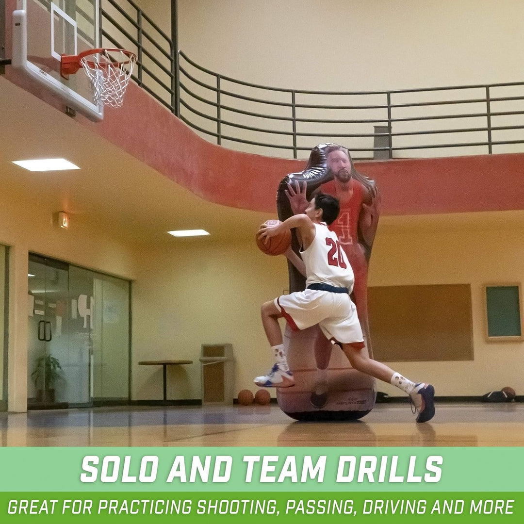 GoSports Inflataman Basketball Defender Trainingshilfe - Gewichteter Defensiv-Dummy für Schiessen, D