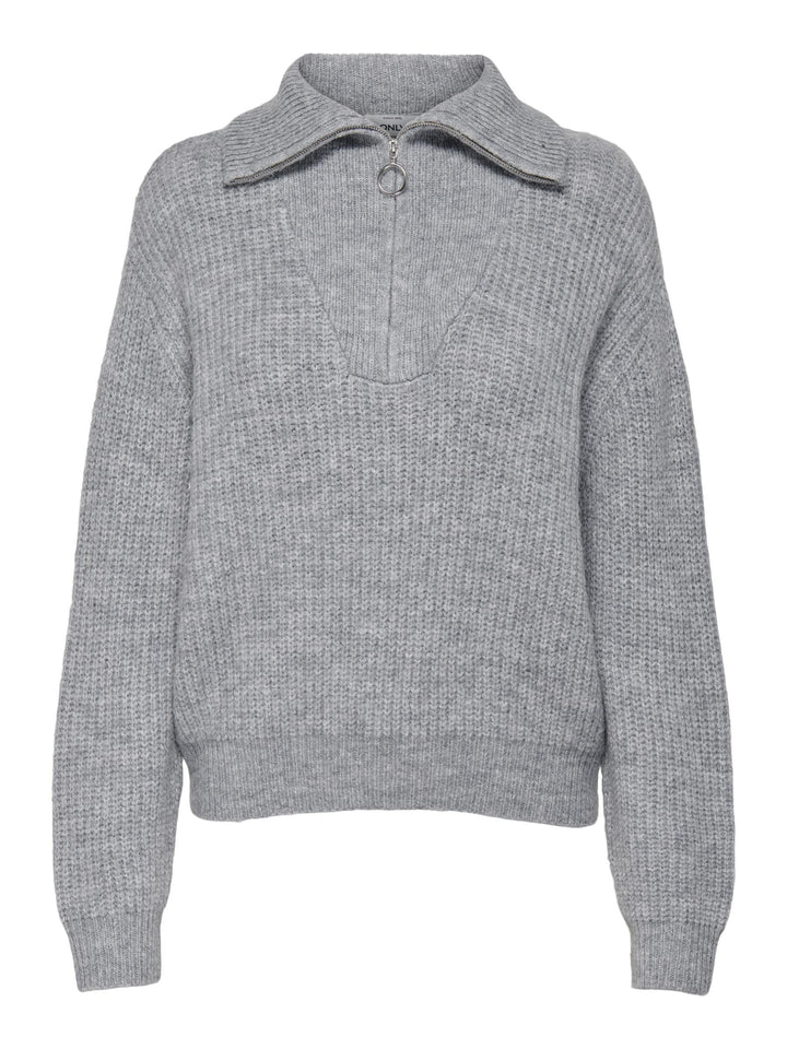 ONLY Female Strickpullover ONLBAKER Strickpullover L Light Grey Melange/Detail:melange, L Light Grey