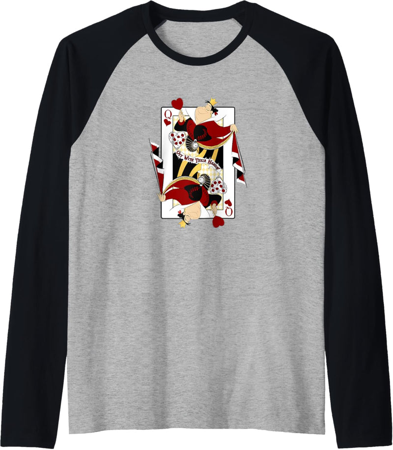 Disney Alice In Wonderland Queen Of Hearts Playing Card Raglan