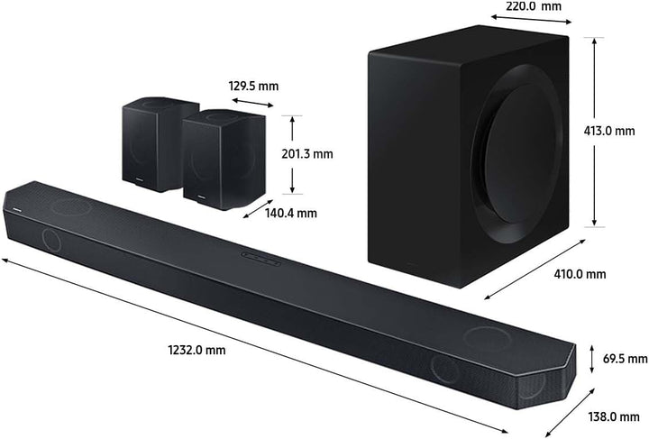 SAMSUNG Soundbar HW-Q990C/ZF - Dolby Atmos Wireless, Q-Symphony Gen II, 11.1.4 Kanäle, SpaceFit Soun