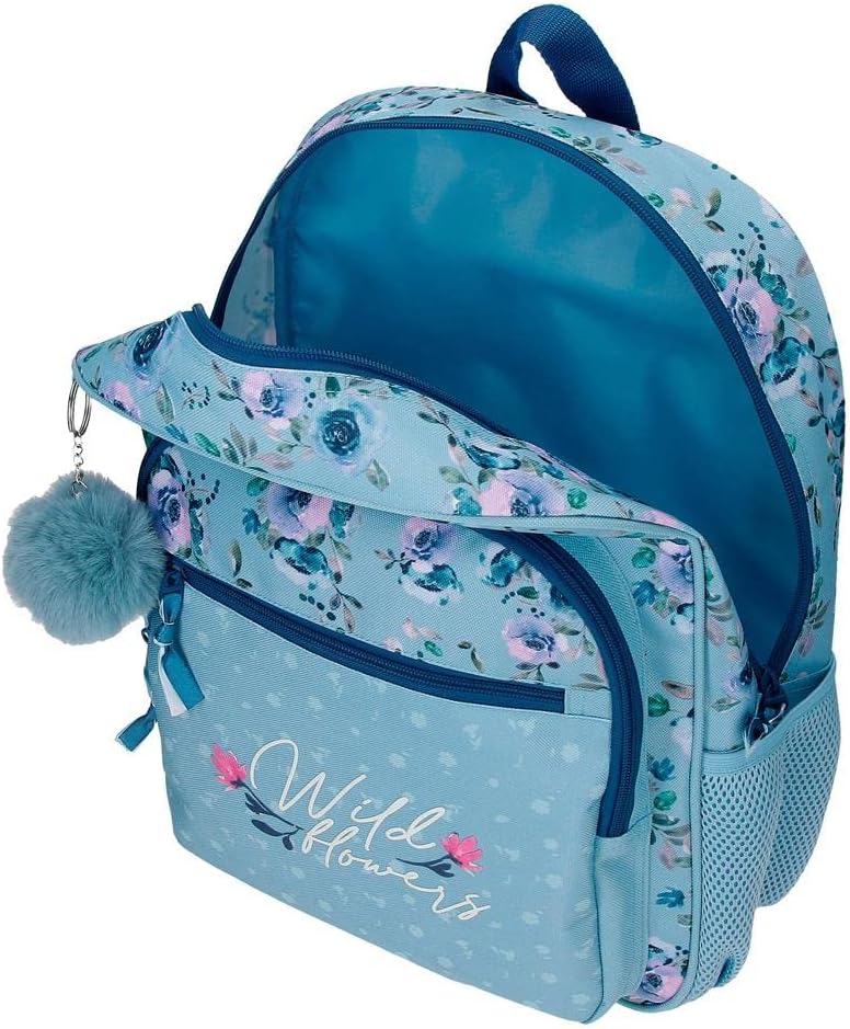 Movom Wildblumen Schulrucksack Anpassbar an Trolley Blau 30x38x12 cm Polyester 13.68L Rucksack 38, R