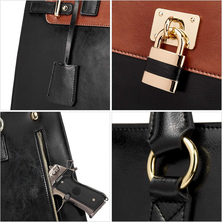 BOSTANTEN Damen Leder Aktentaschen 15.6 Zoll Laptop Handtasche Businesstasche Schultertasche Henkelt