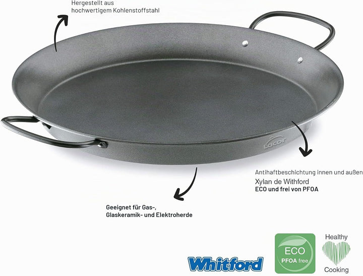Lacor 60144 Paella-Pfanne, mit Antihaftbeschichtung, 45 cm