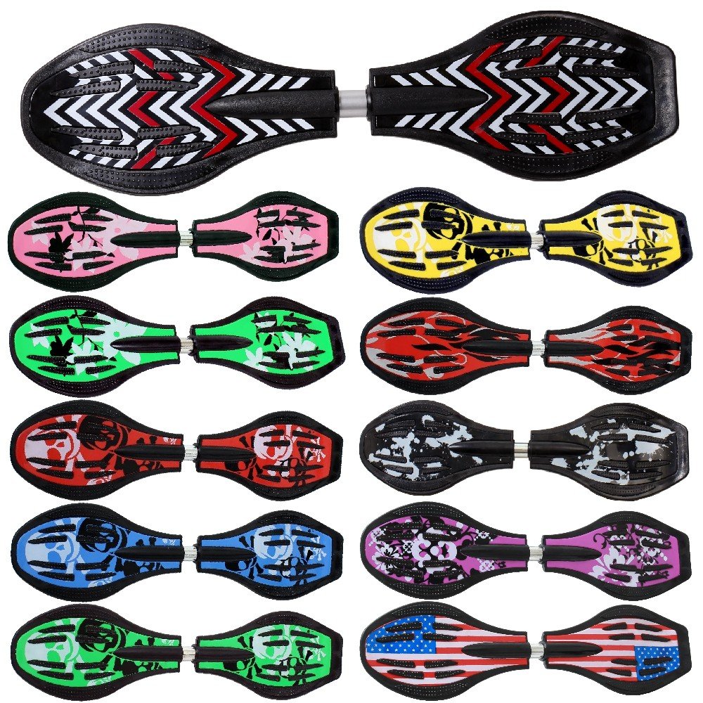 FunTomia Waveboard Original Mach1 Kugellager inkl. Tasche (Verschiedene Farbdesigns) Schwarz /