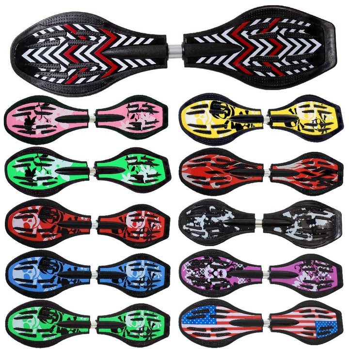 FunTomia Waveboard Original Mach1 Kugellager inkl. Tasche (Verschiedene Farbdesigns) Schwarz /