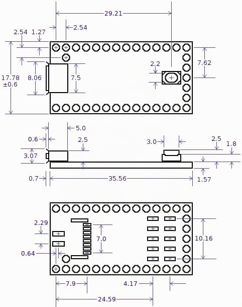 Teensy 4.0 (mit Pins)
