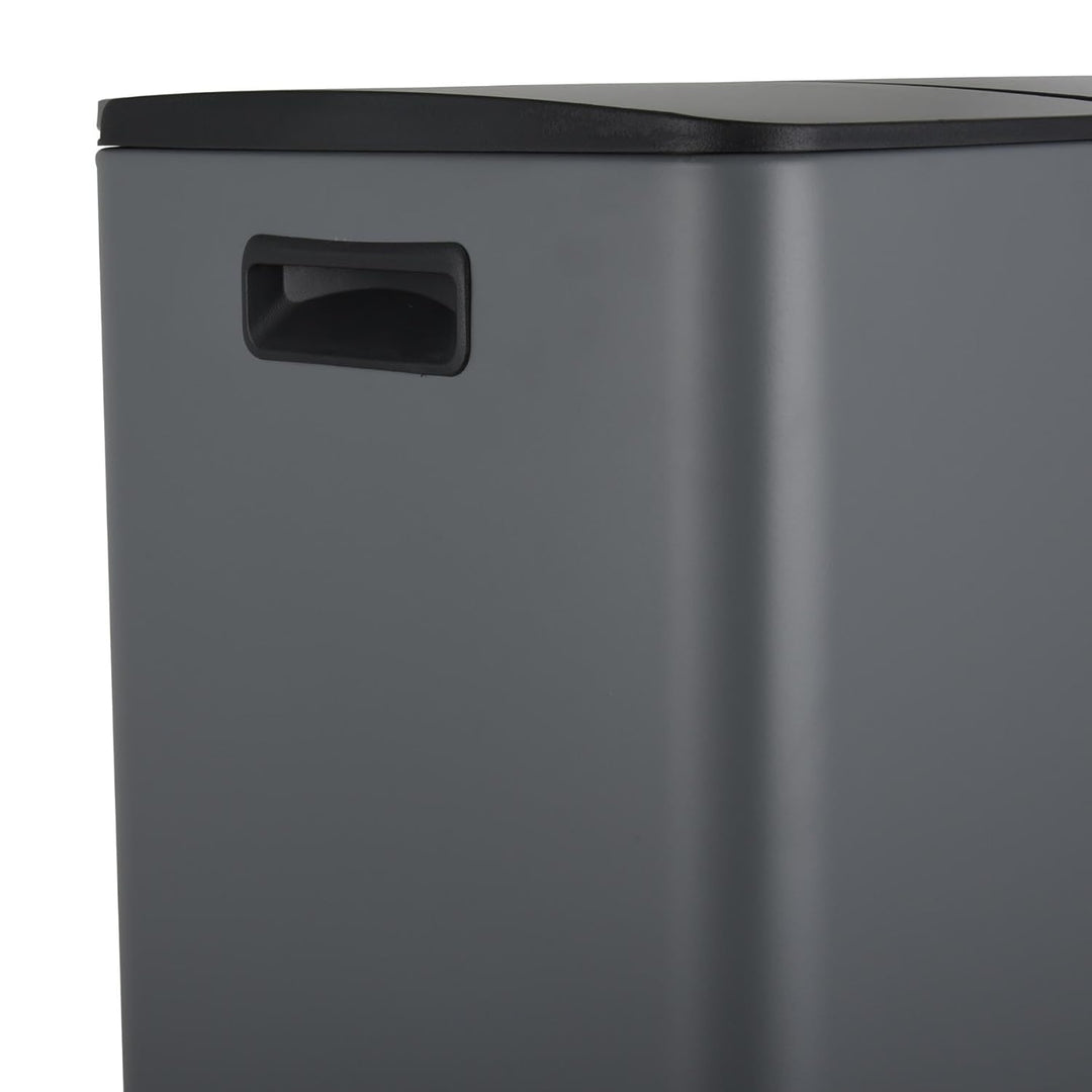 Spirella – 60 l (2 x 30 l) Küchenabfalleimer mit Pedalantrieb – Modell Aliya – Gebürsteter Edelstahl