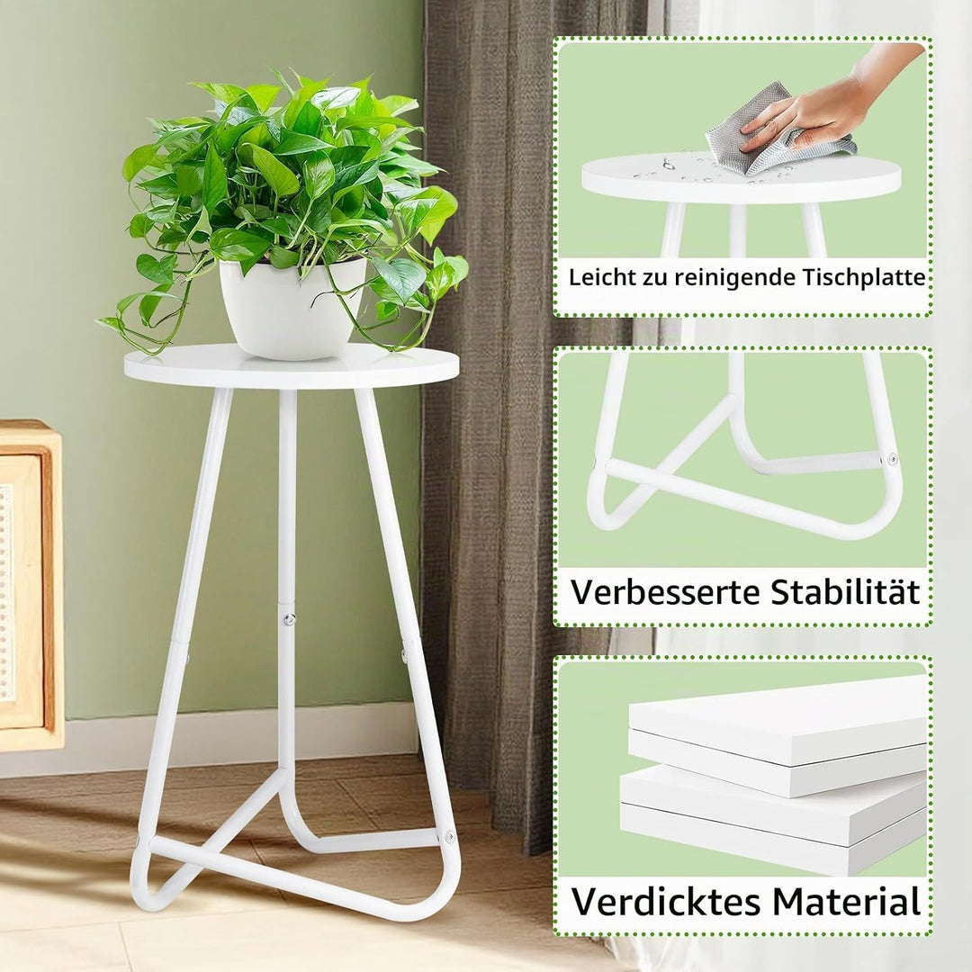 HDANI 50cm Rund Pflanzenständer,Blumenständer,Pflanzenregal aus Holz und Metall,Modernes Regal für Z