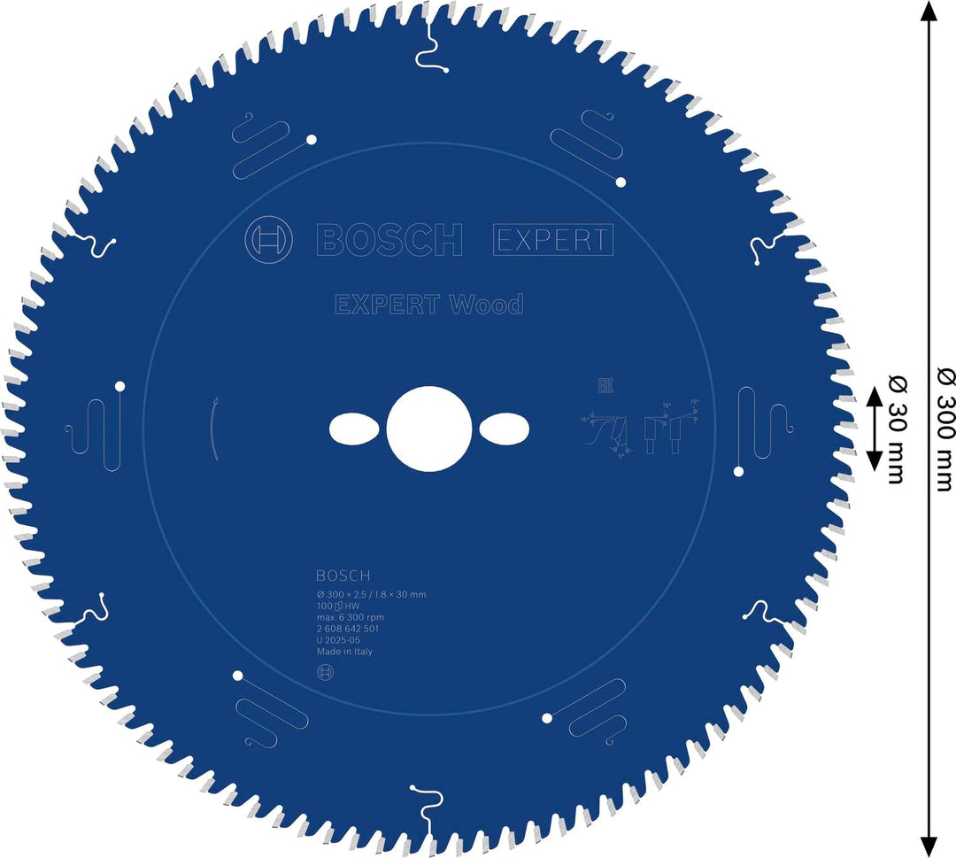 Bosch Accessories Professional Kreissägeblatt Expert für Wood, 300 x 30 x 2,5 mm, 100, 2608642501, 3