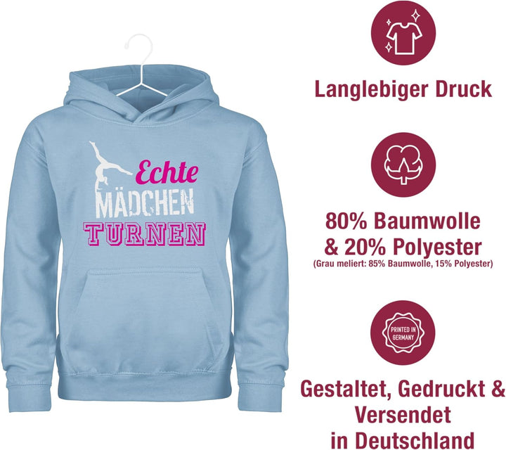 Shirtracer - Kinder Hoodie Jungen - Sport Kleidung - Echte Mädchen Spielen Tennis 152 3 Hellblau, 15
