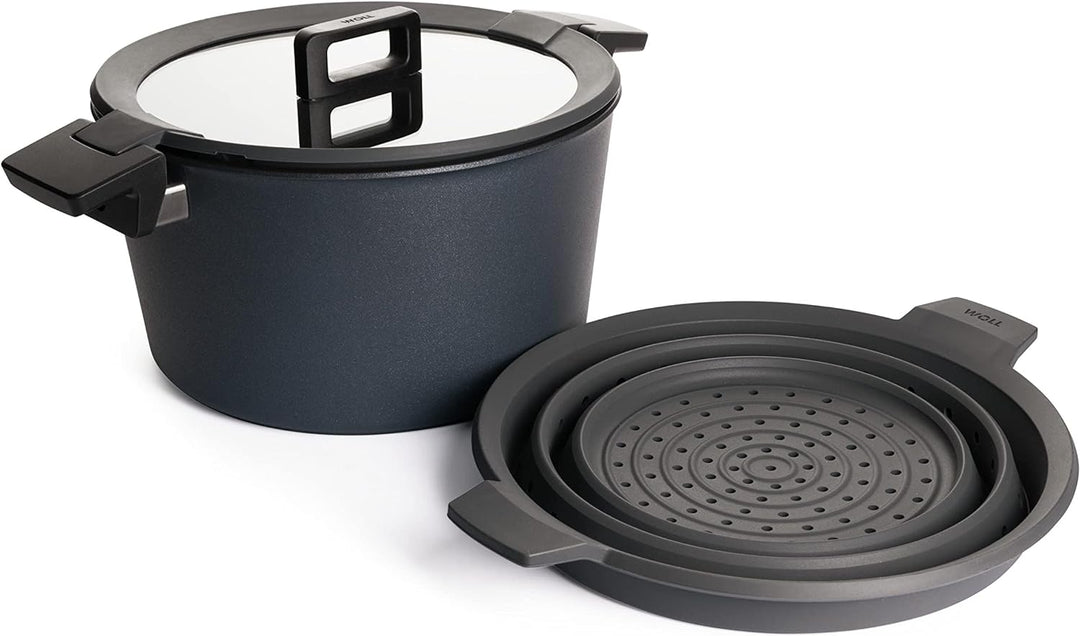 Woll Concept Plus Kochtopf mit Deckel und Silikoneinsatz, Ø 28 cm, 15,5 cm hoch, 7,5l - Geeignet für