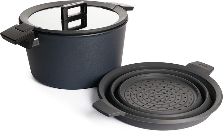 Woll Concept Plus Kochtopf mit Deckel und Silikoneinsatz, Ø 28 cm, 15,5 cm hoch, 7,5l - Geeignet für