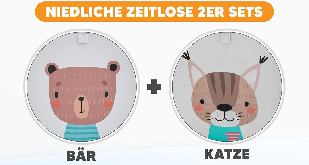 fenchi's AUSTRIA 2er Set Aufbewahrungsboxen Kinder, Masse 33 * 33 * 33cm, ideal für Kallax, verschie
