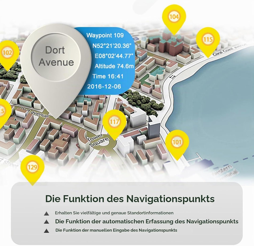 GPS-Oberflächenmessgerät, 2,4-Zoll-Bildschirm Tragbares Erdreliefmessgerät mit GNSS-Chip, unterstütz