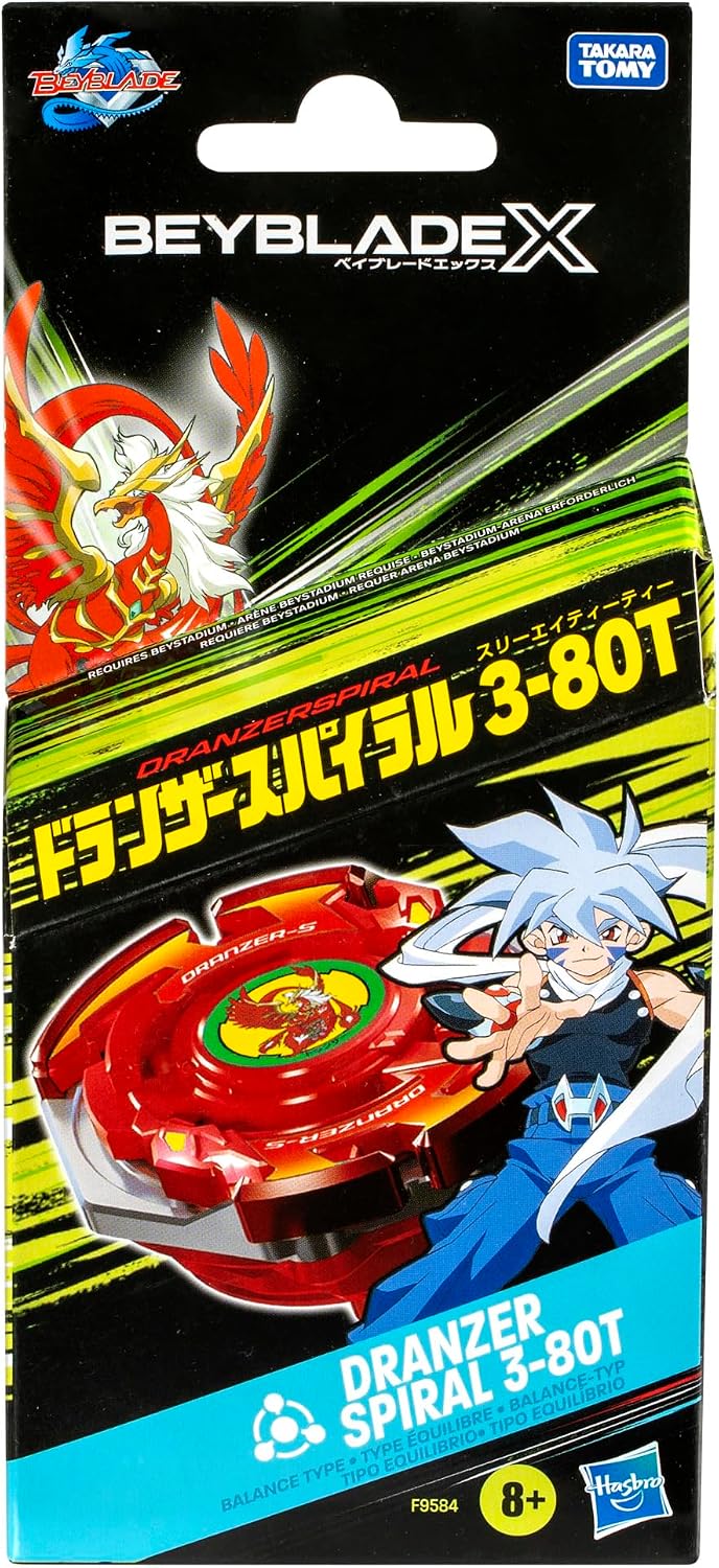 Beyblade X Dranzer Spiral 3-80T Jahrestag X-Over Balance Typ Rechtsdrehendes Top und Launcher; Beste